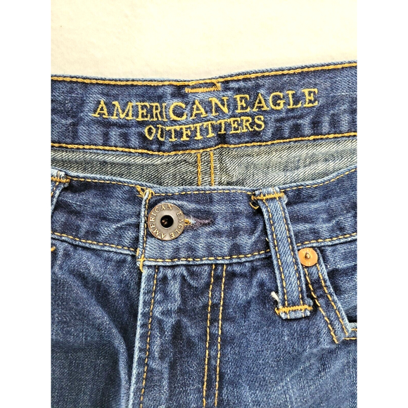 American Eagle Men's 34x30 Relaxed Straight Denim Blue Jeans - Picture 5 of 7